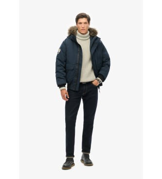 Superdry Veste bombardier Everest en fausse fourrure marine