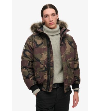 Superdry Veste bombardier Everest en fausse fourrure camoufle