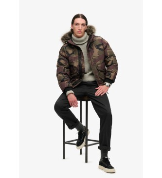 Superdry Everest camouflage bomberjack van imitatiebont