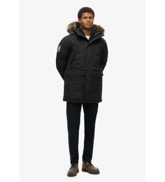 Superdry Parka de pelo sinttico Everest negro