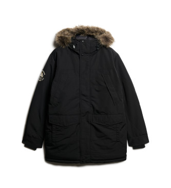 Superdry Parka de pelo sinttico Everest negro