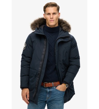 Superdry Everest parkas i syntetisk pls marinbl