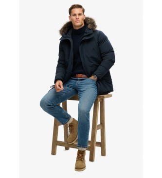 Superdry Everest parka de pelo sinttico azul-marinho