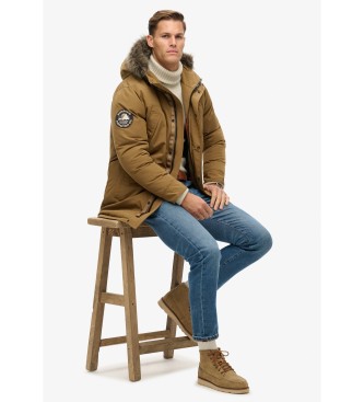 Superdry Parka in pelliccia sintetica Everest marrone