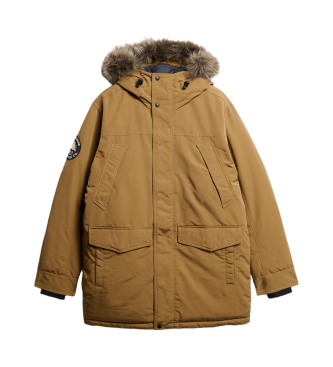 Superdry Parka aus braunem Kunstfell Everest