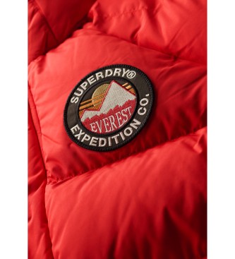 Superdry Parka larga con deflectores Everest rojo  