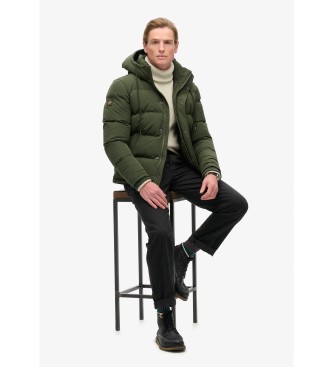 Superdry Everest gewatteerd jack met capuchon groen