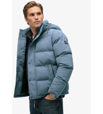 Superdry Casaco Everest curto com capuz Puffer azul