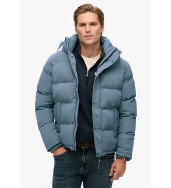 Superdry Casaco Everest curto com capuz Puffer azul