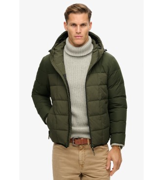 Superdry Quilted hooded jacket Expedition green