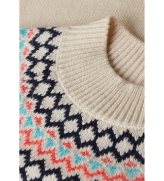 Superdry Beżowy sweter Fairisle