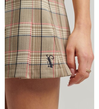 Superdry Beige pleated skirt 1/2 pleated plaid skirt