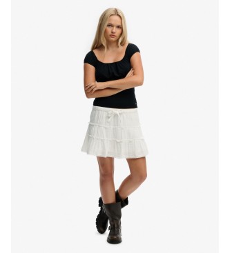 Superdry Kjol med b�rder vit
