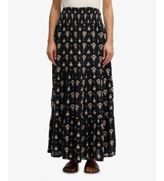 Superdry Black floral-print skirt