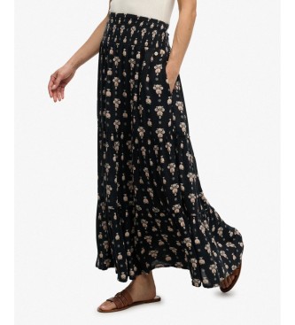 Superdry Black floral-print skirt