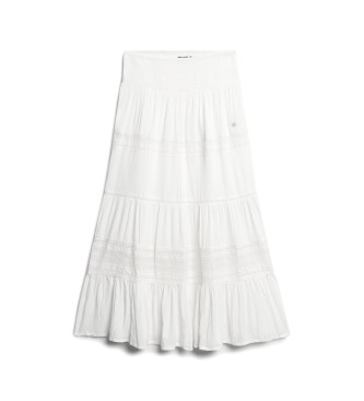 Superdry Ibiza lang nederdel hvid