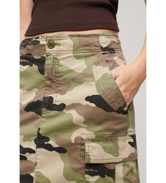 Superdry Zielona wojskowa spódnica midi
