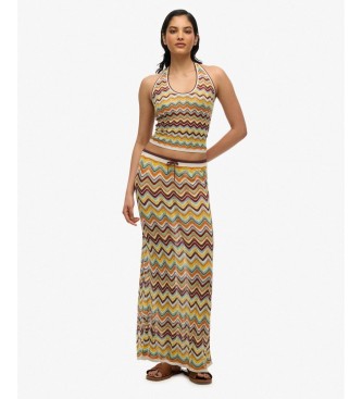 Superdry Flerfärgad Zigzag Column-kjol