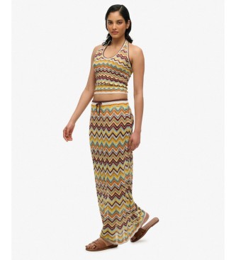 Superdry Flerfärgad Zigzag Column-kjol