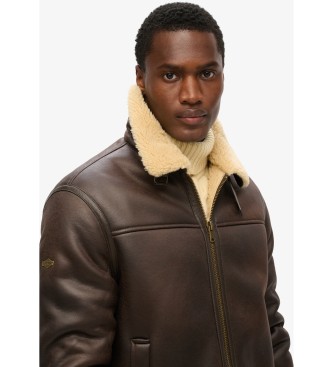 Superdry Aviatorjas in imitatievacht bruin