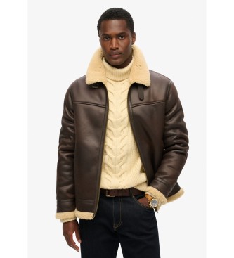 Superdry Aviatorjas in imitatievacht bruin