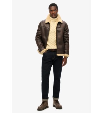 Superdry Aviatorjas in imitatievacht bruin