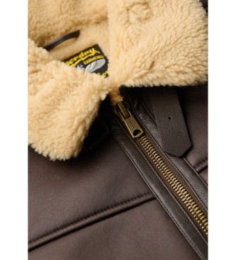 Superdry Aviatorjas in imitatievacht bruin