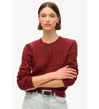 Superdry Jumper Fitted Cable maroon