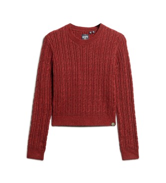 Superdry Jumper Fitted Cable maroon