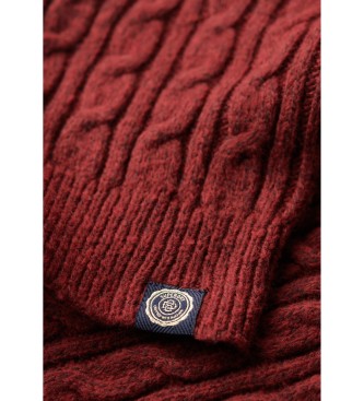 Superdry Jumper Fitted Cable maroon