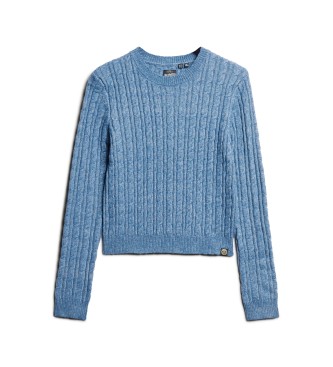 Superdry Maglione aderente a trecce blu