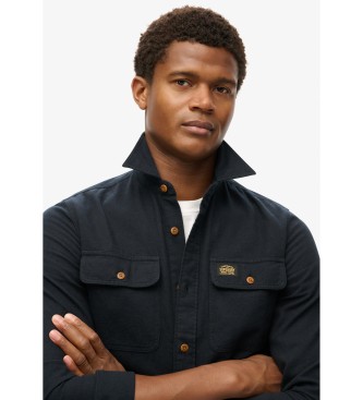 Superdry Flannel arbejdsskjorte sort