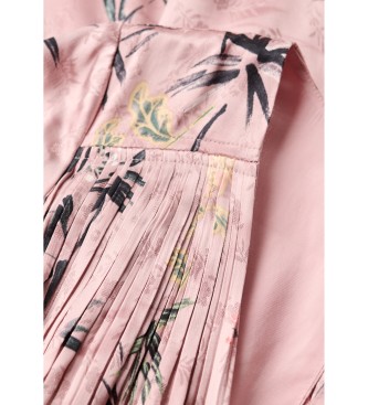 Superdry Vestido mini jacquard floral rosa