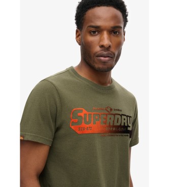 Superdry T-shirt graphique floqu vert