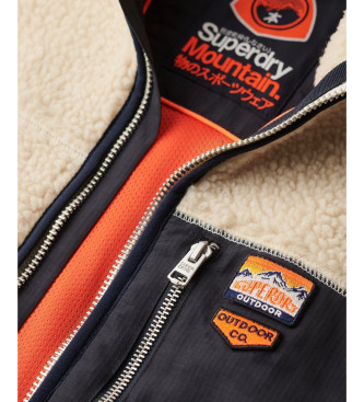 Superdry Felpa con zip intera beige retrò vintage