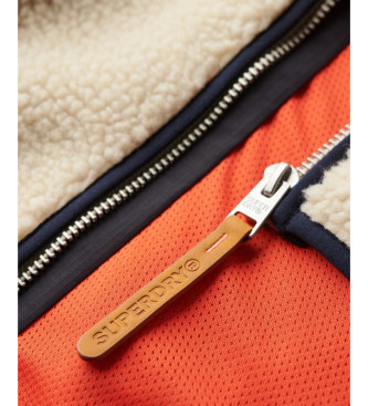 Superdry Felpa con zip intera beige retrò vintage