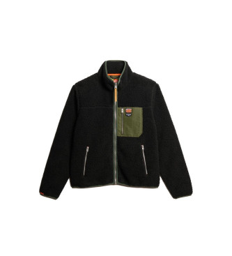 Superdry Vintage Retro fleeceforing med fuld lynls, sort