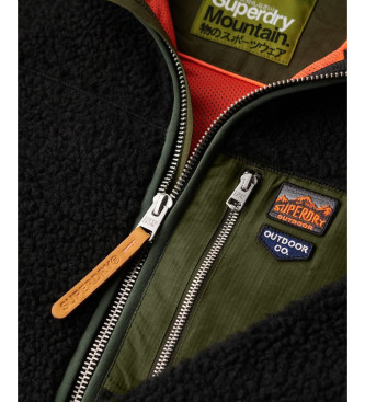 Superdry Vintage Retro fleeceforing med fuld lynls, sort
