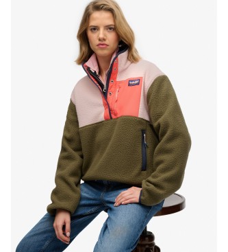 Superdry Forro polar Colour Block Pull On verde