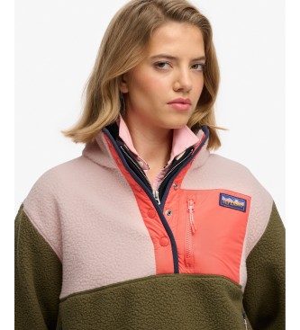 Superdry Forro polar Colour Block Pull On verde