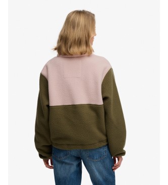 Superdry Forro polar Colour Block Pull On verde