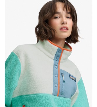 Superdry Forro polar Colour Block Pull Over turquesa