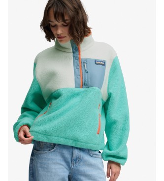 Superdry Forro polar Colour Block Pull Over turquesa
