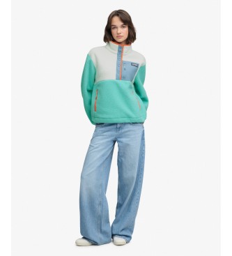 Superdry Forro polar Colour Block Pull Over turquesa