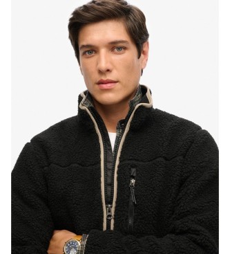 Superdry Outdoor Full Fleecejacke, schwarz