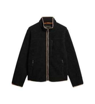 Superdry Outdoor Full Fleecejacke, schwarz