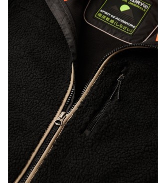 Superdry Outdoor Full Fleecejacke, schwarz