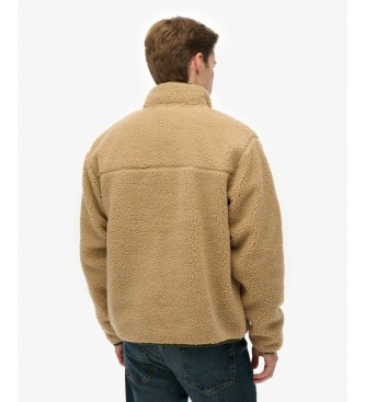 Superdry Kurtka polarowa Vintage Retro Full w kolorze brązowym