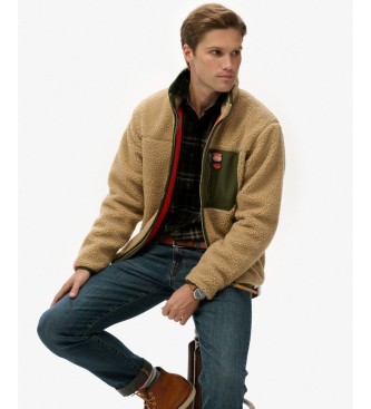Superdry Kurtka polarowa Vintage Retro Full w kolorze brązowym