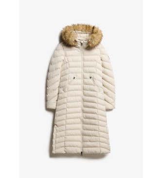 Superdry Fuji bež dolg plašč